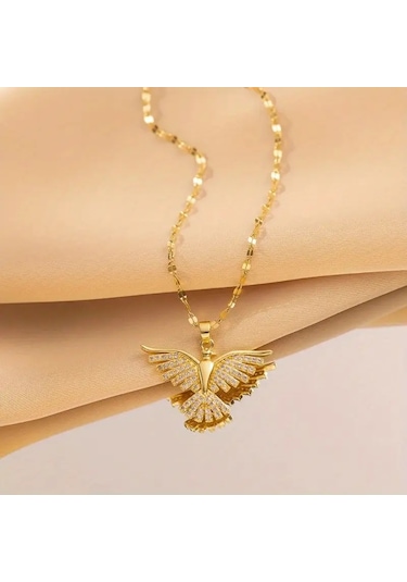 İtaly 18k Altın Kaplama Anka Gold Renk Kolye Çok Renkli