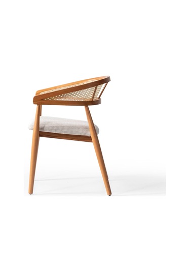 Perge İskandinav Natural Ahşap Masa Sandalye Takımı 90x90 Meşe - Beyaz