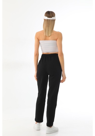 Kallima Siyah Klasik Düz Kesim Mevsimlik Kadın Eşofman Altı Siyah