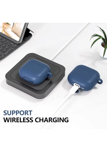 Airpods 4. Nesil Uyumlu Mat Silikon Koruyucu Kılıf+kanca Pembe