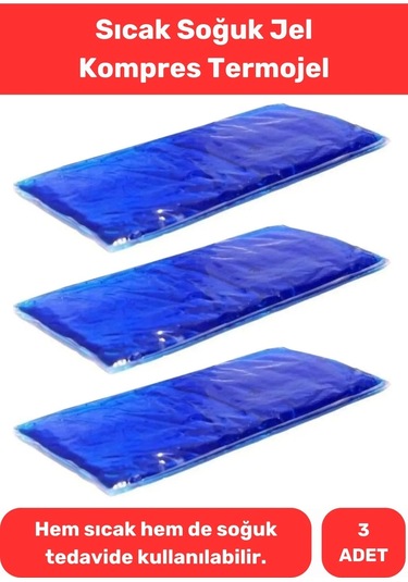 Premium Soğutucu Tekrar Kullanılabilir Soğuk Sıcak Termo Jel Kompres 3 Adet Çok Renkli