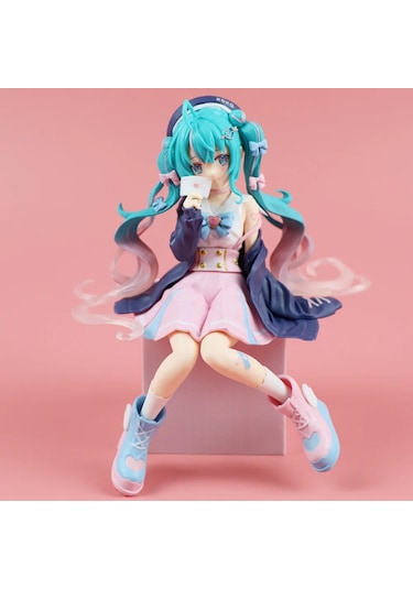 Conventions1 Yeni Hatsune Miku Anime Figürü Pembe Sakura Oturma