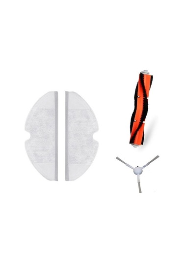 Xiaomi Mijia 1C Vacuum Mop Seti: 2 Adet Fiber Mop Bezi - 1 Adet Ana Fırça - 1 Adet Yan Fırça
