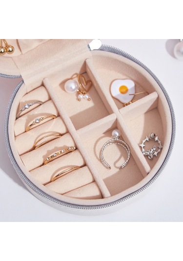 Gajeena Şık Pu Deri Takı Kutusu: Taşınabilir Ve Geniş Kapasiteli Takı Organizasyonu Pembe