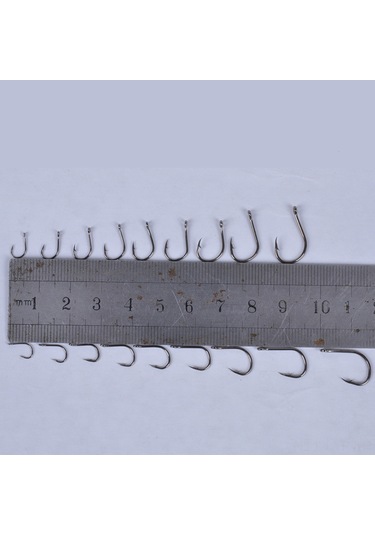 Ranyeek Lixada 600 Adet Delikli Çengelli Yüksek Karbonlu Çelik Balık Oltası Seti, 3 -12 10 Farklı Boyut, Siyah