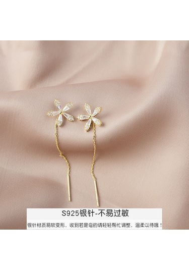 Samdoo 2022 Yeni Stil S925 Gümüş Iğne Mikro Takıklı Uzun Kolye, Kadınlar İçin Modern Kore Stili Zümrüt, Sağlıklı Ve Kullanıma Güvenli Diğer