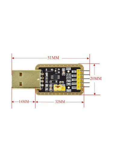CH340G USB to RS232 TTL UART Çevirici Modül Seri Port Arduino