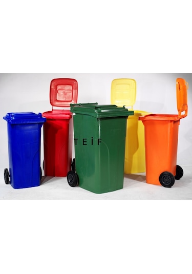 Safell Çöp Konteyneri 120 Lt Isıya Dayanıklı Konteyner Kırmızı