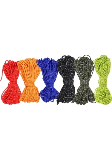 Pazly 20m Yansıtıcı Kamp İpi - 55kg Dayanıklı, 7 Renk, Çadır/gölgelik İçin Mavi Mavi