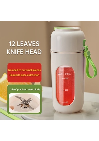 Elmpaly Mor Portatif Çok Fonksiyonlu Kablosuz Usb Meyve Sıkacağı 12 Bıçaklı Hızlı Karıştırma