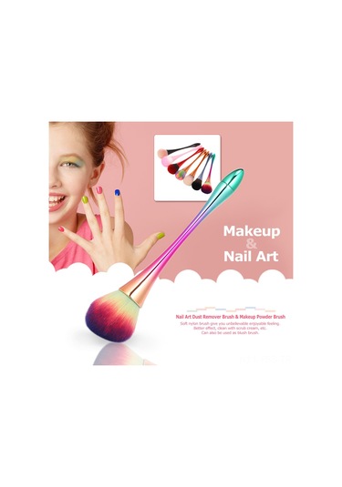 Hfambition Uzun Saplı Tırnak Toz Temizleme Fırçası - Yumuşak Nilon Tırnak Ve Yüz Bakımı Fırçası Pembe
