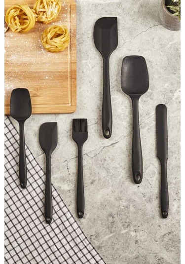 Leony Isıya Dayanıklı Yanmaz Yapışmaz Silikon Spatula Seti 6 Par