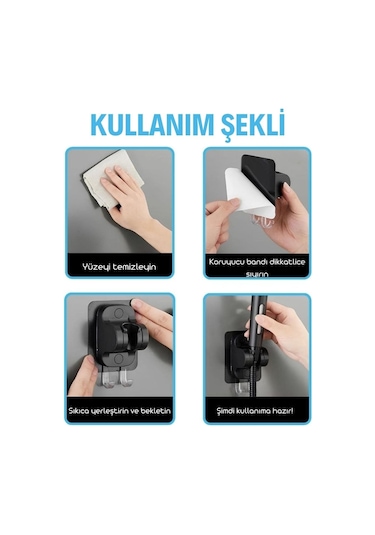 Kendiliğinden Güçlü Yapışkanlı Askılı Duş Başlık Tutucu 5361 Diğer