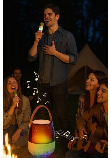 Taşınabilir Rgb Işıklı Karaoke Seti