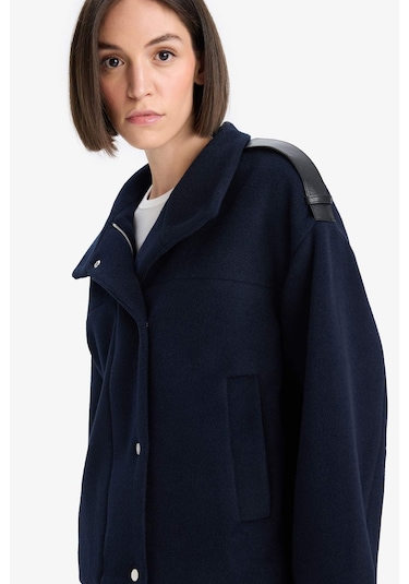 Defacto Regular Fit Kaşe Düğmeli Kısa Kaban E8661ax25aunv250 Lacivert