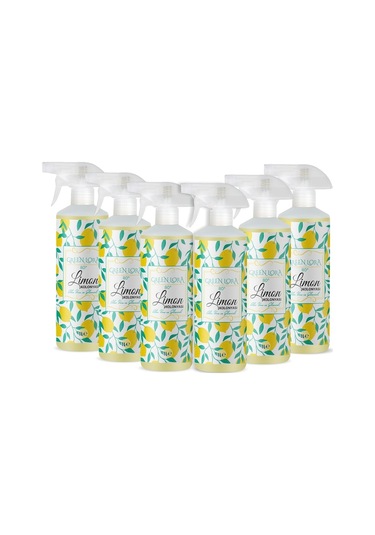 Green Lora 80 Derece Aloe Vera ve Gliserinli Limon Kolonyası Sprey Pet Şişe 1 L x 6