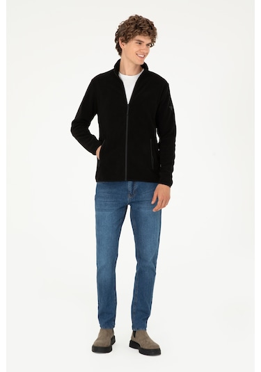 U.S. Polo Assn. Erkek Siyah Basic Polar Hırka 50298066-VR046