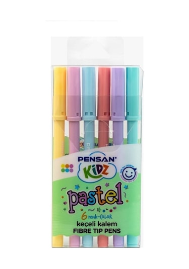 Kidz 6'lı Keçeli Boya Kalemi - Pastel Renk / 99090