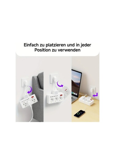 Honeybeeshop Siyah 8li Set Ab Güç Panosu 3 Renk Ayarlanabilir Gece Lambası 3 Ac Soket 3 Usb 2 Tip-c Duvar Şarj İstasyonu Ev Ofis Seyahat İçin