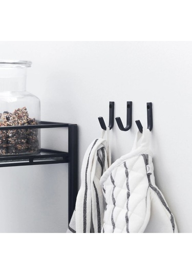 3 Parça Metal Havlu Ve Çok Amaçlı Askı Metali Siyah