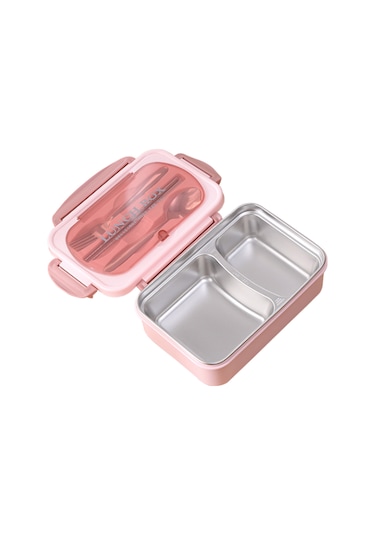 Hangfox 304 Çelik İki Bölmeli Isıtıcı Uyumlu Bento Kutusu - Öğrenci Ve Çalışanlar İçin Sağlıklı Öğle Yemeği, Sakura Pembe Pembe