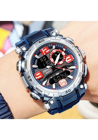 Novahub Smael 1921 Doğa Sporları Su Geçirmez Erkekler Aydınlık Zaman İzle Elektronik Saat Turuncu Ve Mavi Çok Renkli Çok Renkli