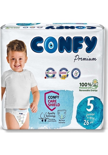 Confy Premium 5 Numara Bebek Bezi Junior 11 - 18 KG 26 Adet