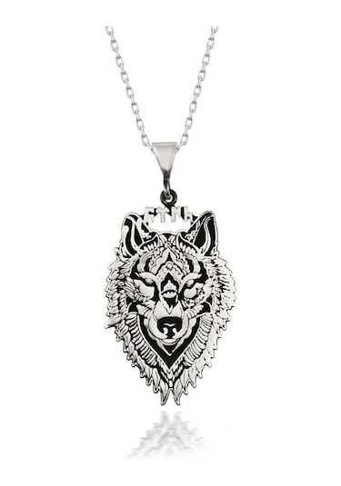 Erkek Gümüş Kolye Kurt (528162648)