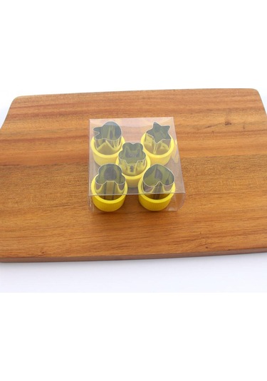 Sebze Meyve Kesici Kalıp 5 Şekil Kalıp Dilimleme Gıda Dekoratör Mutfak Aracı Üst