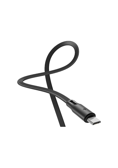 Rock S1 Micro Usb Şarj Ve Data Kablosu Flat Yassı 1Mt 2A Siyah