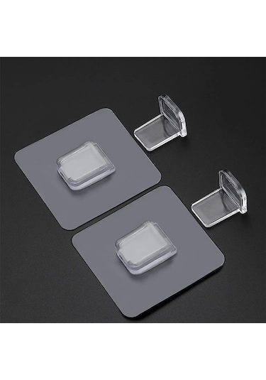 Kendinden Yapışkanlı Raf Tutucu, 5kg Kapasiteli, 10 Adet, Şeffaf