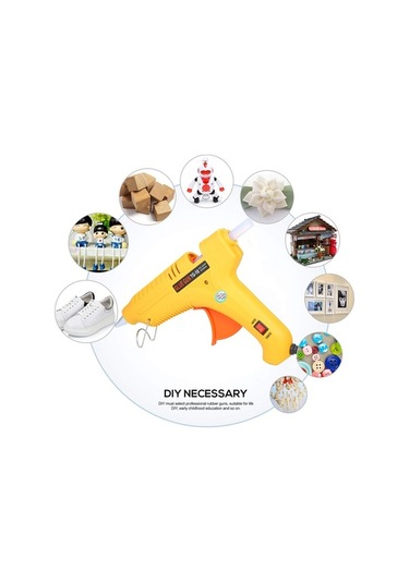 Pazly 60w/100w Ayarlı Ergonomik Sıcak Yapıştırıcı Tabancası Metal+abs Sarı Endüstriyel & Ev Kullanımı 19,5x16,5x3cm