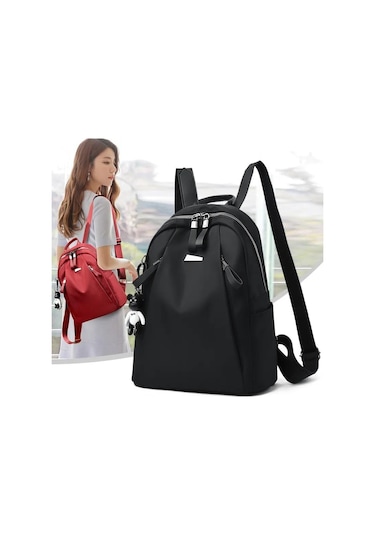2023 Yeni Büyük Kapasiteli Basit Stil Rahat Mochila Seyahat Kadın Hırsızlığa Karşı Sırt Çantası Su Geçirmez Kumaş Büyük Kadın Omuz Çantası Red Kırmızı