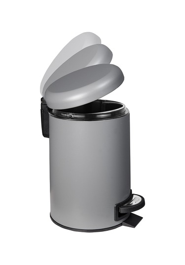 Siliwax Elit Gri Çöp Kovası 3 L Yavaş Kapanır Gri