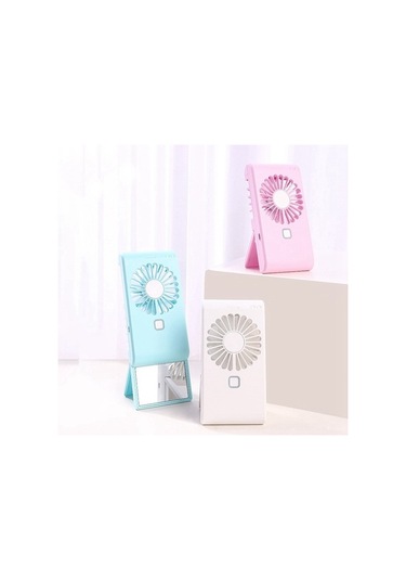 Mini Taşınabilir Soğutma Boyun Fanı, Küçük Usb Düşük Gürültü El Kişisel Masa Fanı, Açık Hava Için Makyaj Aynası Standı, Mavi 6527 Renkli
