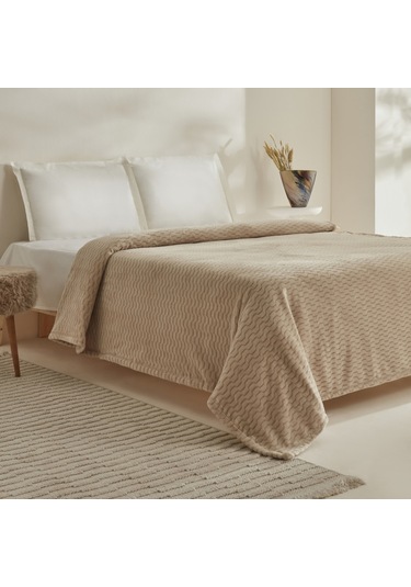 Raunda Tek Kişilik Wellsoft Battaniye Ekru Beyaz