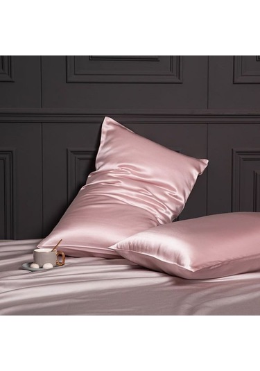 Antibakteriyel Terletmeyen İpek Saten Yastık Kılıfı 2'li 50x70 Pembe Pembe