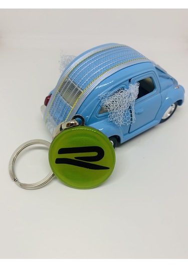 Volkswagen Uyumlu R LOGOLU ÇİFT TARAFLI DAMLA ANAHTARLIK (2 ADET SARI)