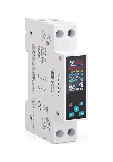 Tongou Ekranlı Akıllı Voltaj Ve Akım Koruma Rölesi - Sıcaklık Wifi Özellikli Çift Kutuplu Monofaz