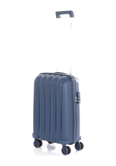Mçs Bavul Orta Ve Kabin 2li Set Kırılmaz Silikon Valiz V305 Laci Lacivert