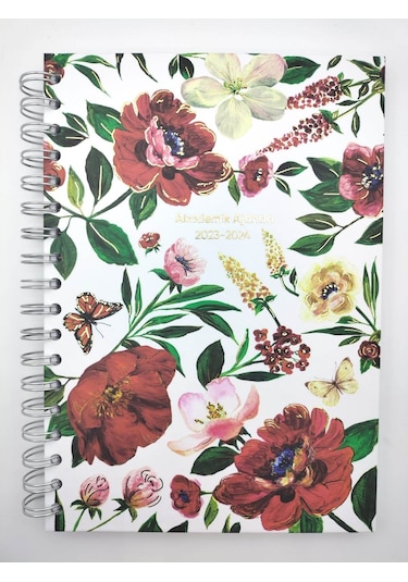 Victoria's Journals Akademik Ajanda 2023 - 2024 Haftalık Spiralli Sert Kapak 17 x 24 CM 23-9114 Çok Renkli