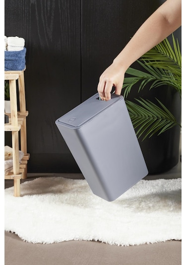 Perotti 13240 Gri Molly Gri 8 Litre Click Çöp Kovası Gri