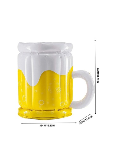 Jialan Şişme Buz Kovası Pvc Bira İçecek Soğuk Kupalar Beyaz - Sarı