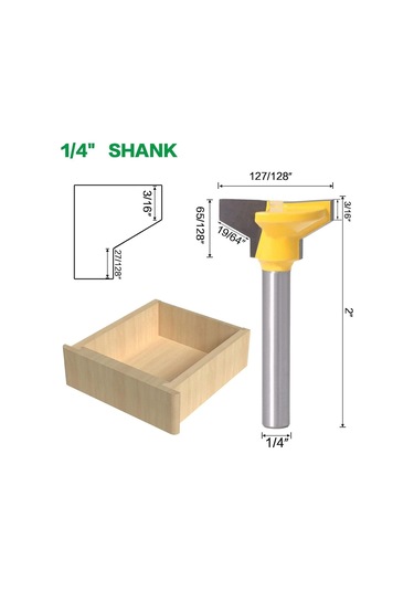 Rrrren 1/4 İnç Shank 6mm Saf Tersinir Çekmeçi Yönlendirici Bit, Ahşap İşleme Kesici Aracı Freze Kesici En Son Uzunluk: 6mm Shank