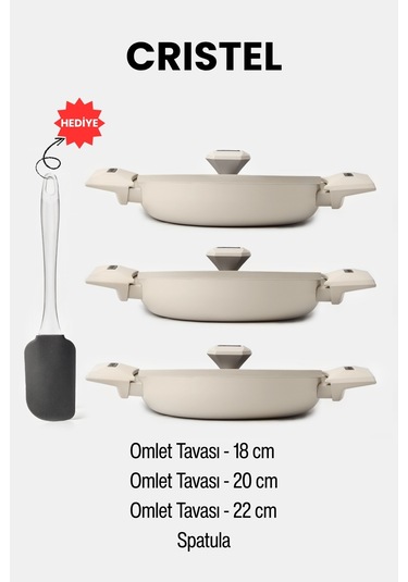 Gigilli Cristel 7 Parça Sahan Seti Mat Krem Krem