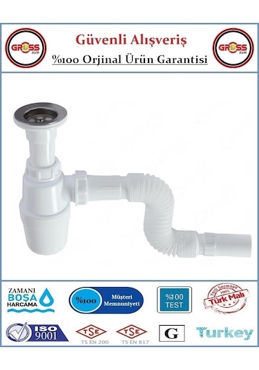 Taslı Depolu Lavabo Evye Sifonu - Körüklü