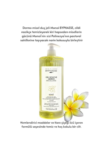 Byphasse Dermo Micellar Monoi Oil Duş Jeli Tüm Ciltler İçin 1 L