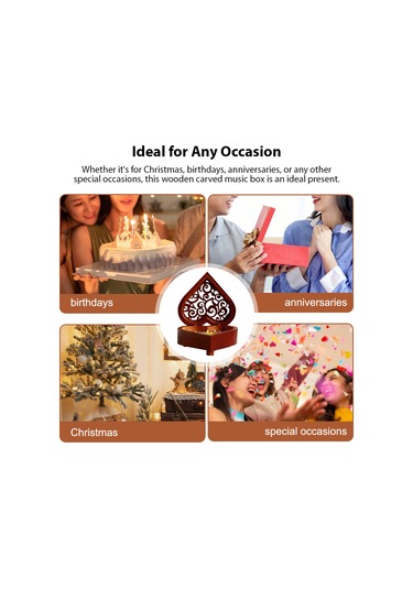 Müzik Kutusu Ahşap Kalp Şeklinde Müzik Kutusu Yaratıcı Süslemeler Tatil Hediyeleri Erkekler Kadınlar Arkadaşlar Ahşap Oyma Mekanizma Müzik Kutusu