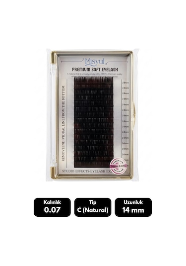 Misyul 0.10c Natural Kıvrım 10 Mm Soft Eyelash Doğal İpek Kirpik 16'lı