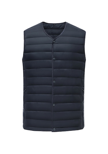 Sonbahar Ve Kış İçin Kolsuz Erkek Kaz Tüyü Dolgulu Pamuklu Yelek... Kırmızı